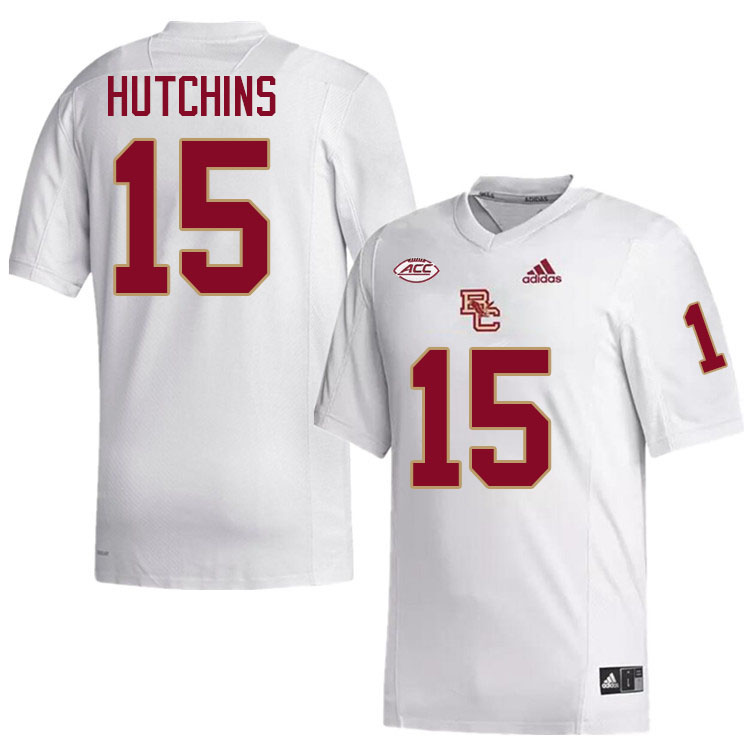 Quintayvious Hutchins Jersey,#15 Quintayvious Hutchins Boston College Eagles Football Jersey-White